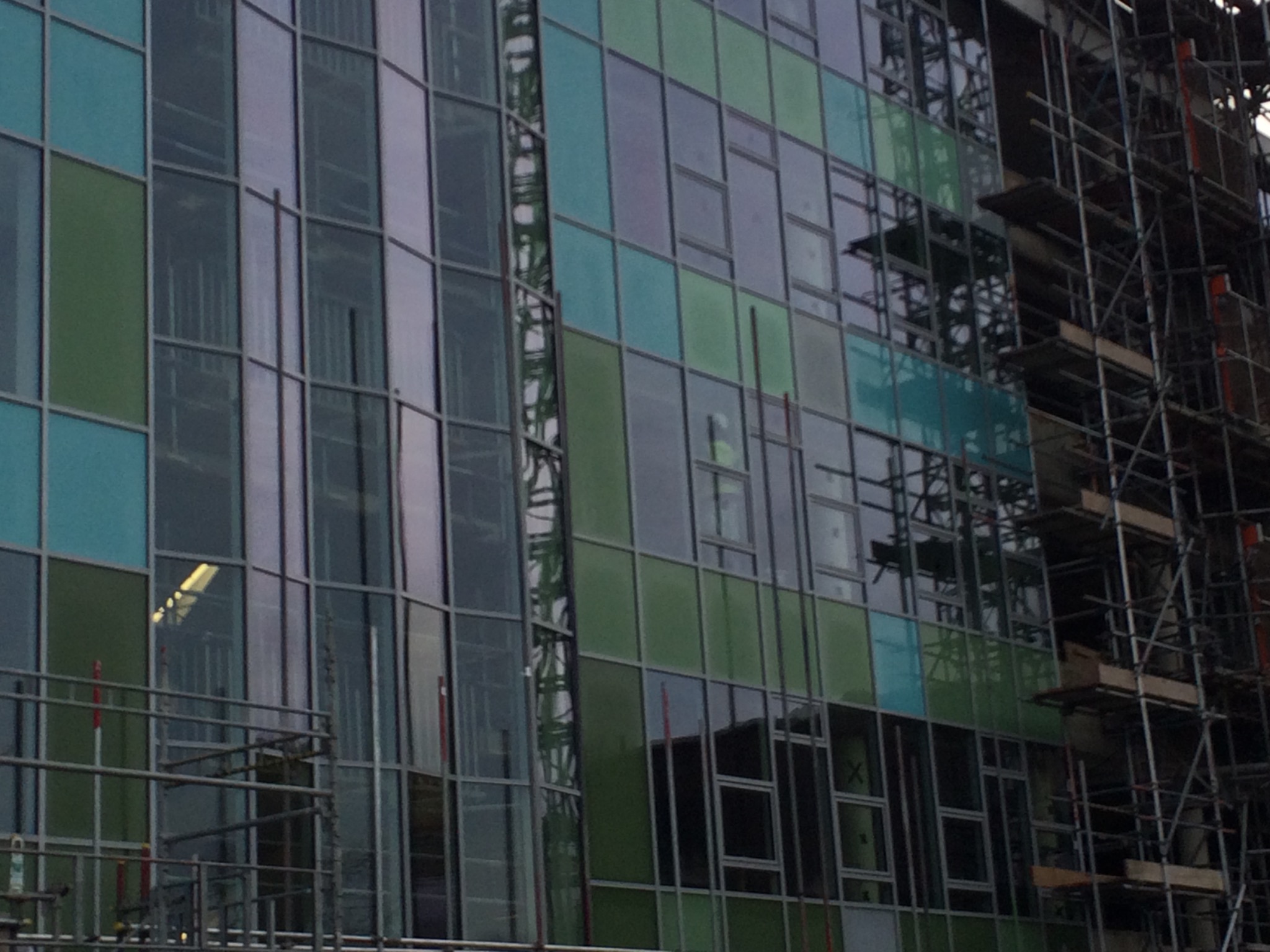 Façade installation with scaffold access and interface works